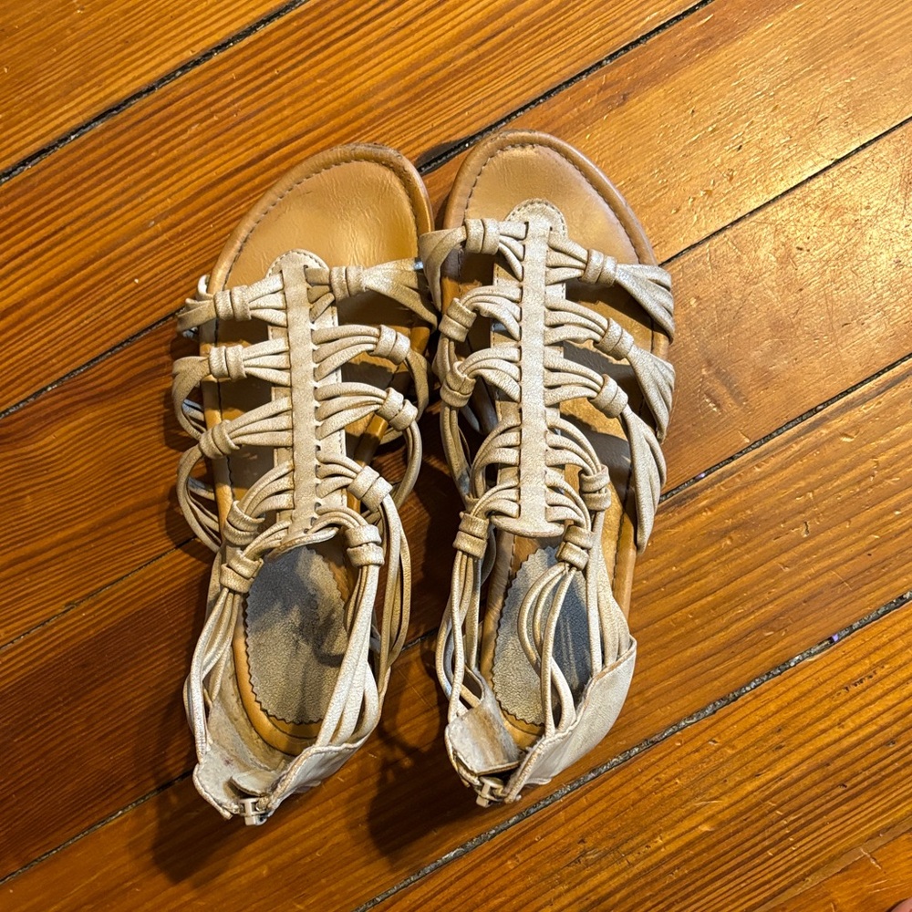 Rocket Dog Beige Braided Gladiator Sandals